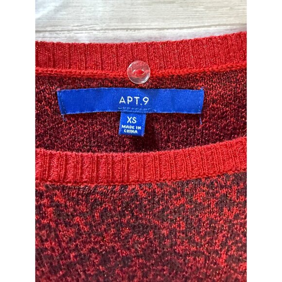 Red & Black Knit Sweater Tunic By Apt. 9 XS - Picture 7 of 11